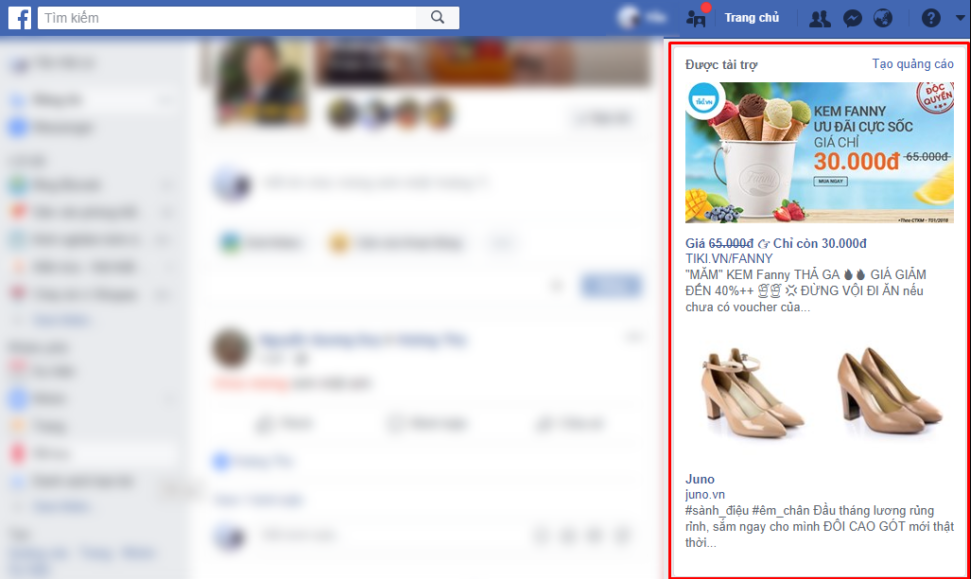quảng cáo fb dạng cơ bản