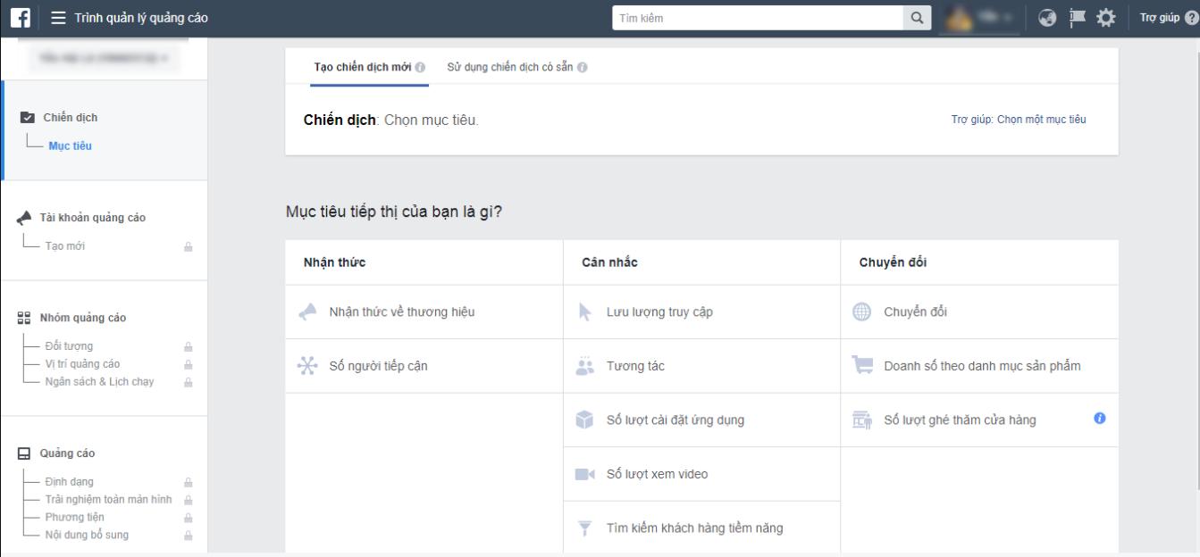 trình tạo quảng cáo trên facebook