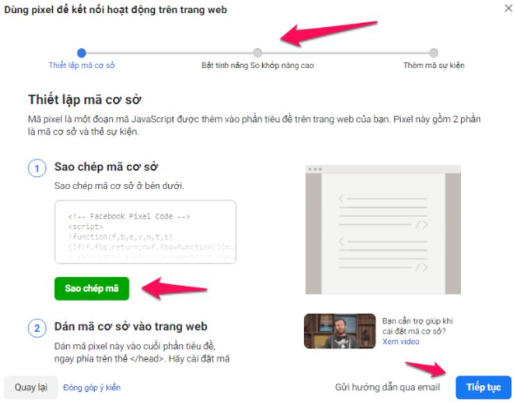 pixel kết nối hoạt động website