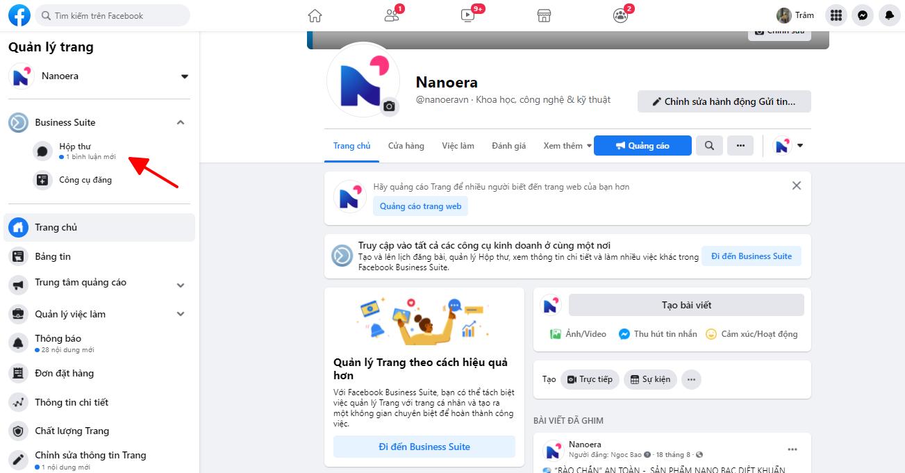 trả lời inbox fanpage