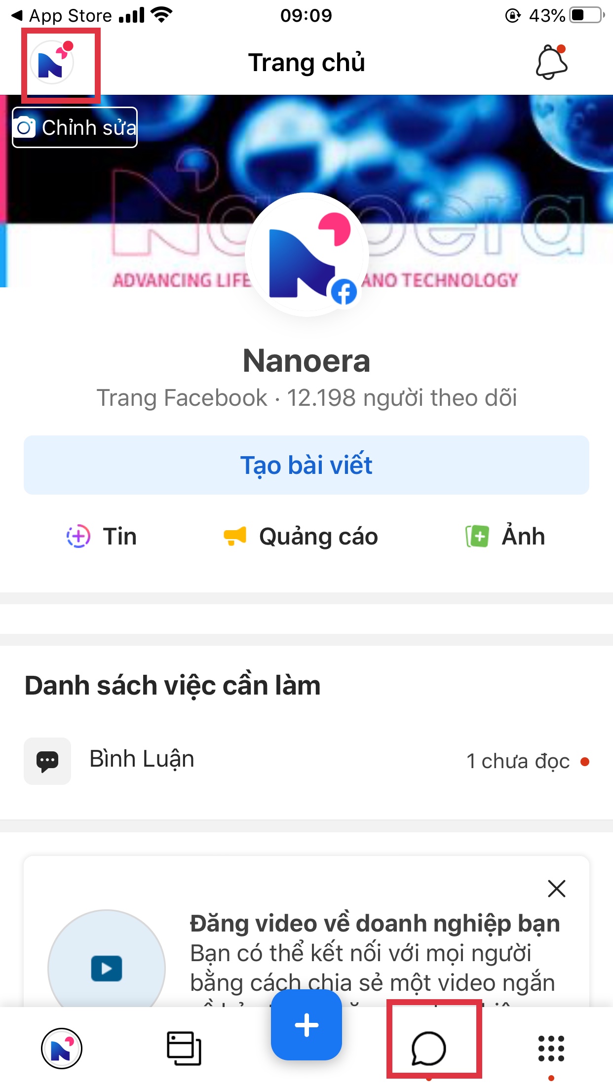 trả lời tin nhắn page trên điện thoại